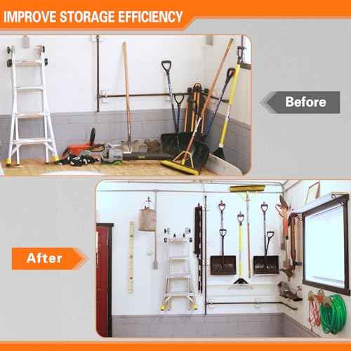 Heavy Duty Garage Hooks 8 Pack, 7.7 inch U Shaped Long Hanger, Wall Mounted Storage System, Power and Garden Tool Organizer, for Hanging Ladders, Bikes, Hose, Bulk Items and More