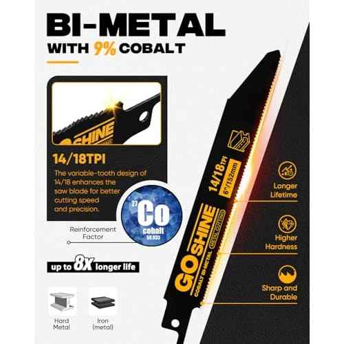 5 Pack 6 inch 14/18TPI Automatic Dismantling Reciprocating Saw Blades for Metal, 6¡±Reciprocating Saw Blades Replace Milwaukee and Diablo Saw Blade