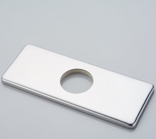 Greenspring 6 Inch Chrome Sink Hole Cover, 4" Hole Cover Deck Plate, Bathroom Faucet Deck Plate, Stainless Steel Square Escutcheon for Bathroom or Kitchen Single Hole Vanity Sink Faucet