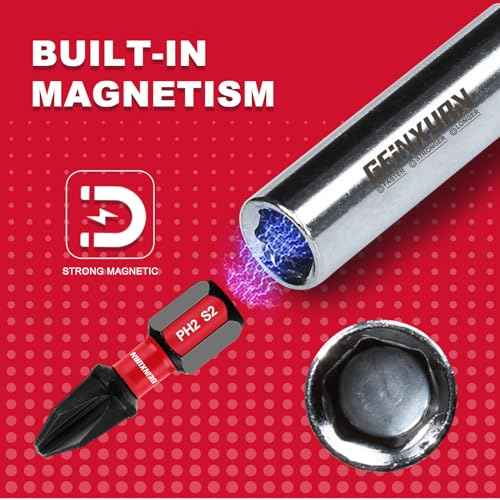 9Pc Cr-V Screwdriver Bit Holders, Extension Socket Drill Bit Magnetic Holder Hex Shank Quick-Change Drill Bit Guide (2.5¡±3¡±6¡±)