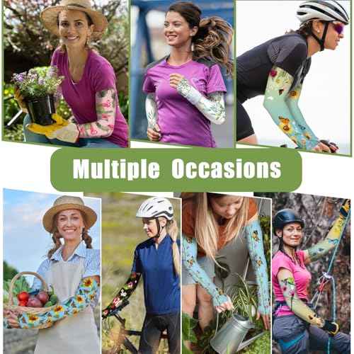 Bebila Gardening Sleeves for Women Farm UV Sun Protection Anti-Scratch Cooling Sleeves with Thumb Hole Arms Cover Outdoors