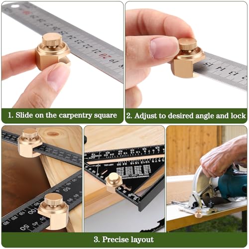 Ceoighe 4 Pack Stair Gauge Set – Gold Framing Square Measurement Tools