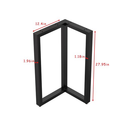 Metal Legs for Table V Shape 28" H Tall Metal Black Table Leg Heavy Duty Industrial Desk Legs Set of 2