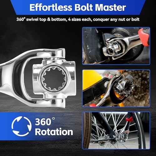 Universal Wrench 52 in 1 Socket Wrench Tool with Multifunction 360 Degree Rotating Head, Tool Kit for Home and Car Repair