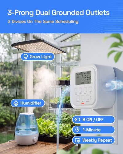 HBN Digital Indoor Outlet Timer for Lights, Lamps, Fans, & Appliances