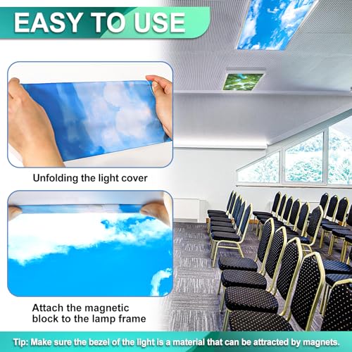 Aheroi 8-Pack Light Covers for Ceiling Lights Classroom Fluorescent, Mix Style