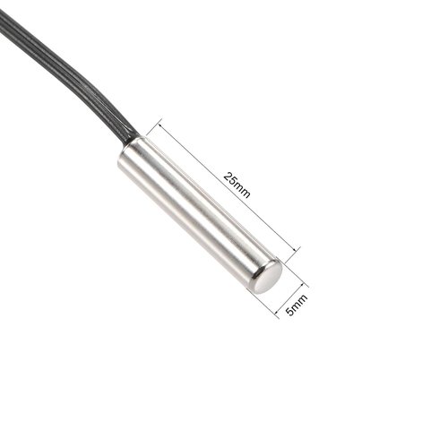 10K Temperature Sensor Probe, 3pcs 1 Meter Waterproof Temp Sensor Probe, Stainless Steel 3950 NTC Thermistor Sensor Probe, Digital Temp Transmitter Extension Cable