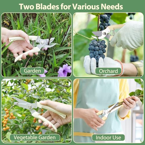 FOVCENT Pruning Shears - Stainless Steel Garden Clippers for Plants & Flowers