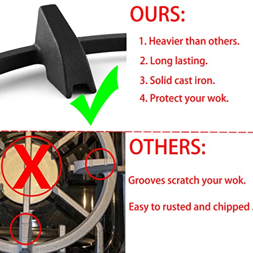Cast Iron Wok Ring Replacement 9 inch Universal Burner Support for Gas Stoves
