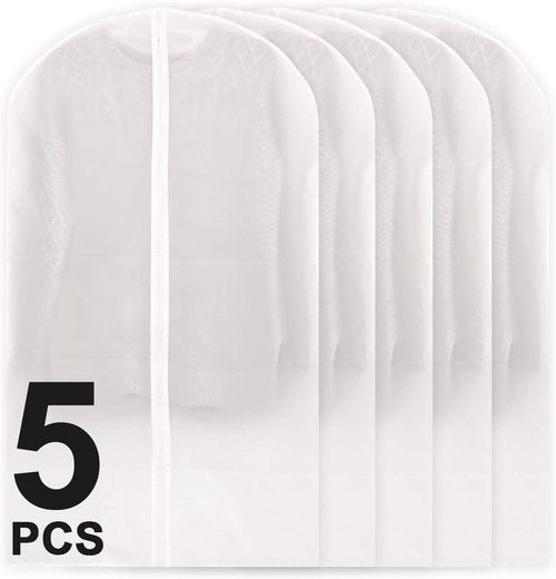5 PCS Hanging Garment Bag, PEVA Garment Protector Covers, Garment Covers