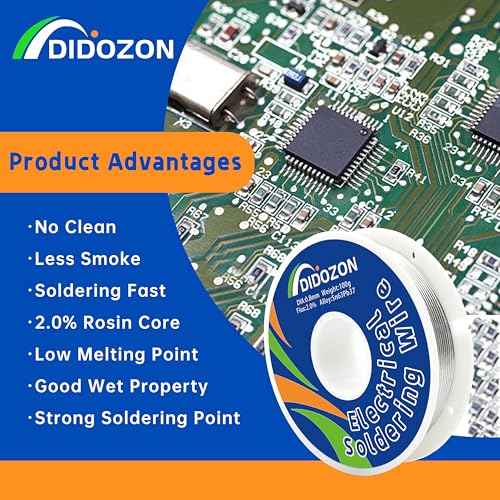 63/37 Solder Wire For Electrical Soldering, Tin Lead Rosin Core Solder(Dia 0.8mm, 3.5Ounces)