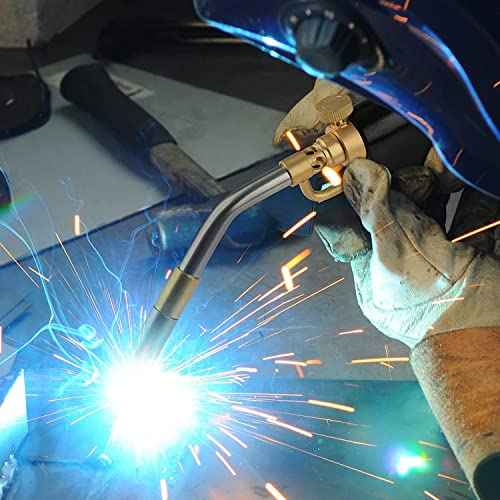 Propane Torch Head, High Intensity Trigger Start Torch with Self Ignition Adjustable Flame and Flame Lock, Mapp Gas Torch Head Welding, Brazing, Culinary and Melting Ice