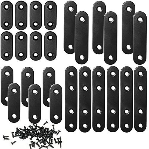 QSJ 26-Piece Stainless Steel Flat Plate Corner Bracket Set - 36mm/46mm/56mm/76mm