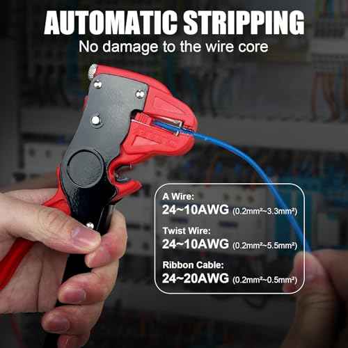 Automatic Wire Stripper and Cutter, 2 in 1 Professional Quickstrip Wire Stripper Tool, Adjustable Wire Stripping Tool for Electronic Cable and Automotive Repair