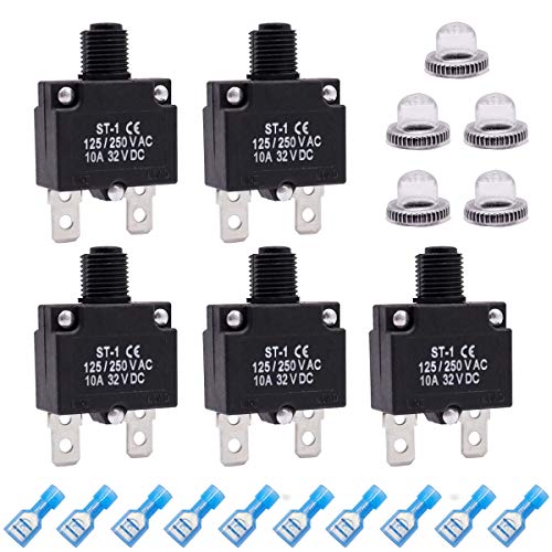 10A Circuit Breaker Push Button Reset Waterproof Overload Protector Switch