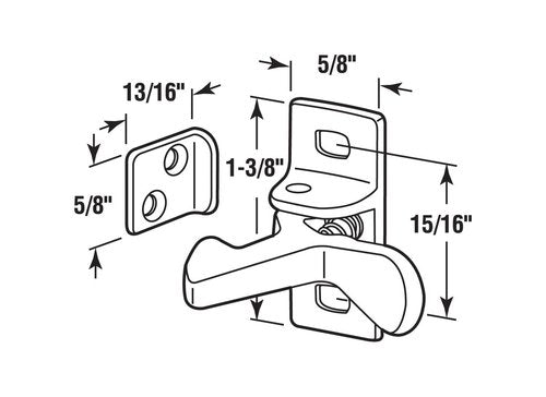 Prime-Line U 10882 Cabinet Door Elbow Catch, Cast Aluminum, Satin Nickel (Single Pack)