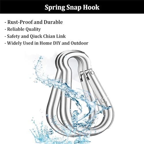 50PCS 2 Inch Spring Snap Hook Carabiner Quick Link Hooks for Outdoor & Camping