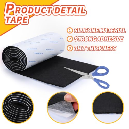 Black Felt Furniture Pads 40 x 5 Inch Self-Adhesive Floor Protectors - 1 Pack