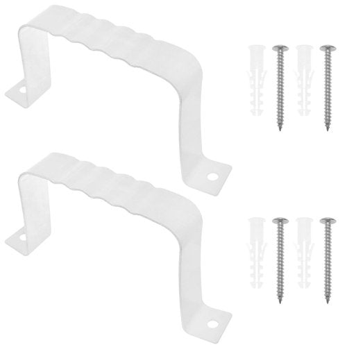 Lovelysp Aluminum Downspout Adapter Gutter Strap Square Pipe Fixed Leader Strap with Installation Screws for 2x3-Inch Manhole Extension 2PCS