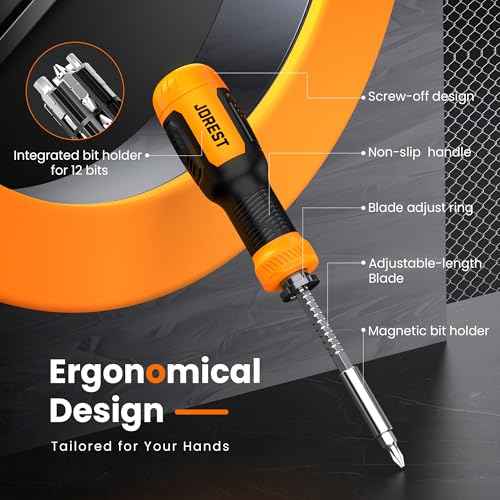 JOREST 25 in 1 Multi Bit Screwdriver Set, Portable Multi Screwdriver Tool All in One, Tool Gifts for Men, Magnetic Screw Driver with Torx Philips Hex Flathead Square, Repair Kit for Bicycle, Toys