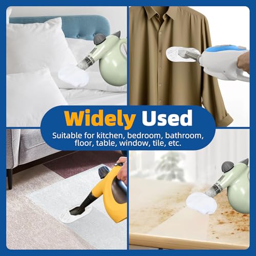 LOVECO 8 Pack Microfiber Steamer Cloth Covers for Steam Mop & Cleaner - Regular White