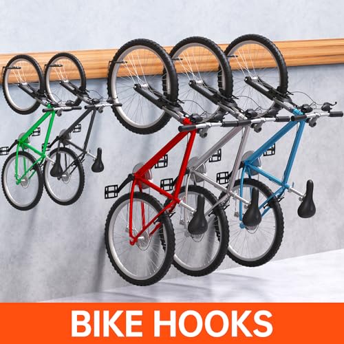 GURADESIGN 8-Pack Heavy Duty Bike Hooks for Garage Wall & Ceiling - 100 LBS Capacity