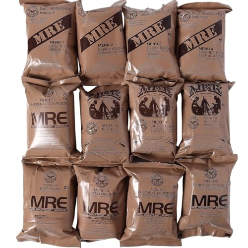BetterBundle Military-Grade Emergency MRE Meals Pack with Flameless Heater - 12 Ready-to-Eat Survival Food Supplies, 10-Year Shelf Life