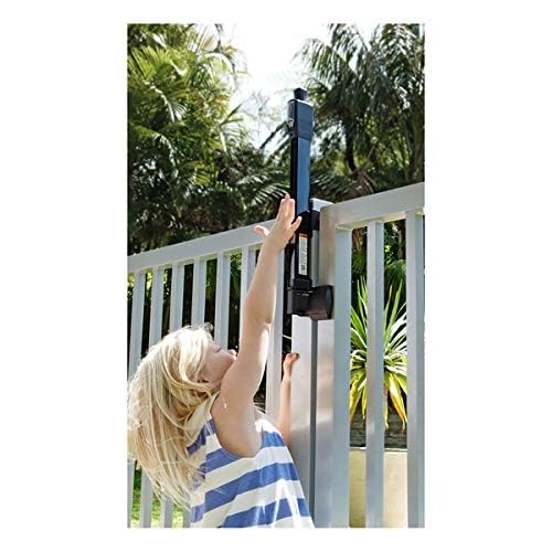 D&D MagnaLatch Top Pull Pool Safety Gate Latch 20.5 Inch Black - Self-Locking, Adjustable