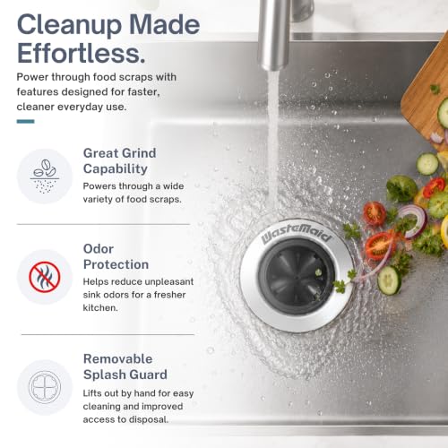 Waste Maid 1/2 HP Economy Garbage Disposal - Anti-Jam, Continuous Feed