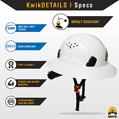 KwikSafety - Charlotte, NC - Hard Hats [Full Brim, Cap Style, Climbing Style] Type 1, Class C ANSI OSHA