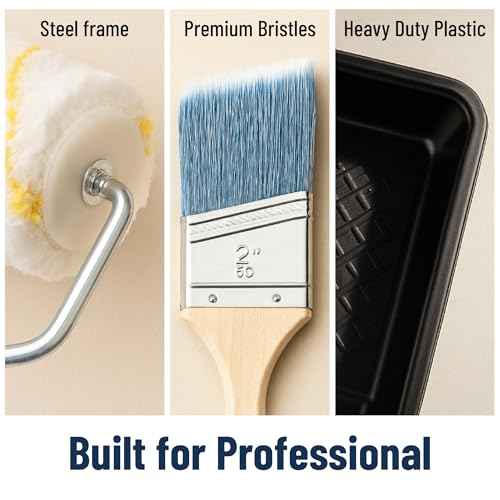 Bates - Paint Tray Set, Paint Rollers, Paint Brushes for Wall, Tray, Roller Brush, 11 Piece Home Painting Supplies, Foam Brush, House Painting Supplies, Painting Tools, Interior, Exterior
