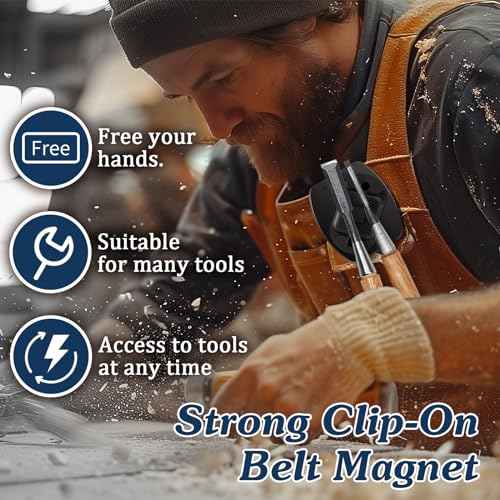 2-Pack Magnetic Tool Holder, Full Metal Magnetic Belt Clip Holster for Screws,Nails,Hammer,Pliers,Spanner and Any Magnet Hardware, Great for Electricians, Plumbers, Carpenters