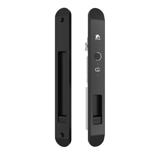 WINFREE Smart Lock for Sliding Doors & Windows | 4-in-1 Entry: Fingerprint, App, Card, Key | Rechargeable Battery | Extreme Temp Resistant (-20℃~60℃) | Works with Tuya/Smart Life