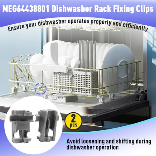 MEG64438801 2Pcs Dishwasher Rack Fixing Clips Compatible with LG & More