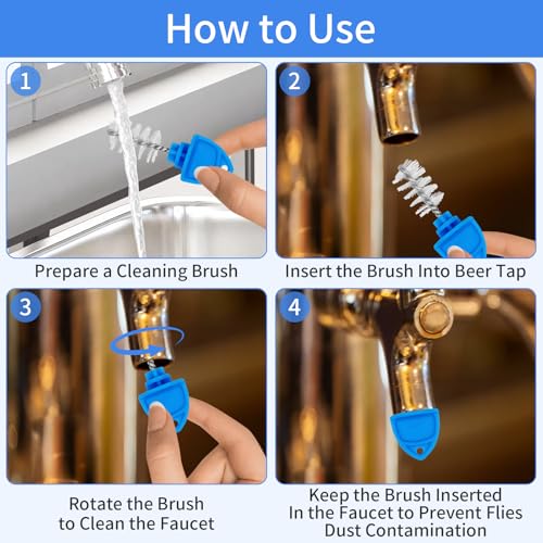 MixPeak 20Pcs Blue Beer Tap Plugs & Kegerator Cleaning Kit 2.44 x 0.90 in