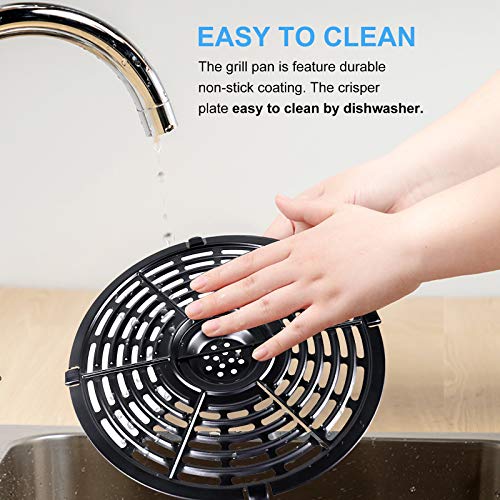 GXF 3.7QT Round Air Fryer Grill Pan - Replacement Tray for Chefman TurboFry 3.6QT / Emeril Lagasse 4QT / Power XL 4QT
