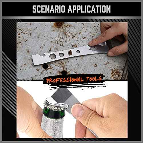 HORUSDY 2-Piece Pry Bar Scraper Set, Stainless Steel Flat Pry Bars with Hex Screwdriver Function, 6-11/16¡± & 9-1/2¡± Multi-Purpose Nail Puller, Trim, Demolition & Repair Tools