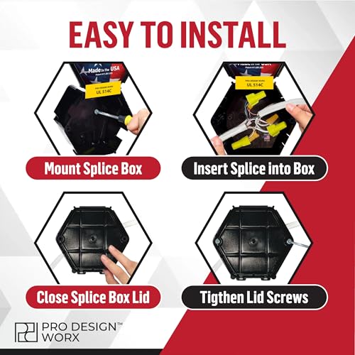 2-Pack UL 514C Polycarbonate Open Splice Junction Boxes - Durable Black Enclosures for Safe Wiring