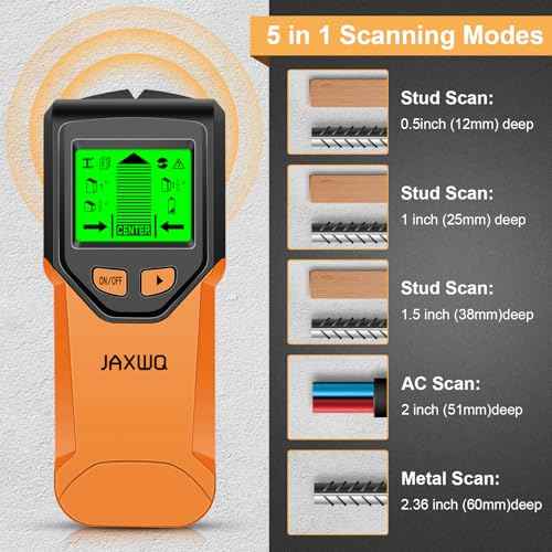 Stud Finder Wall Scanner - 5 in 1 Stud Finder Tool w/Microprocessor Chip and HD LCD Display, Stud Detector Beam Finders for the Center and Edge of Wood AC Wire Metal Studs Joist Pipe (Lox)