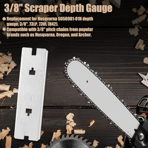 Sinbana Chain Saw Raker Gauge 3/8in Stainless Steel - Depth Gauge (Variation: Chain saw rake depth gauge / 1)