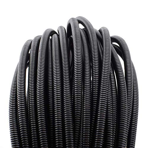 ZhiYo 100 FT Black 1/4" Wire Loom Split Tubing Auto Wire Conduit