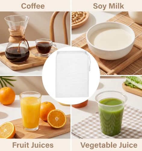 ValueBargain 6-Pack Nylon Strainer Bags for Juicing – 12x8 inch Mesh Cheese Cloth Bags