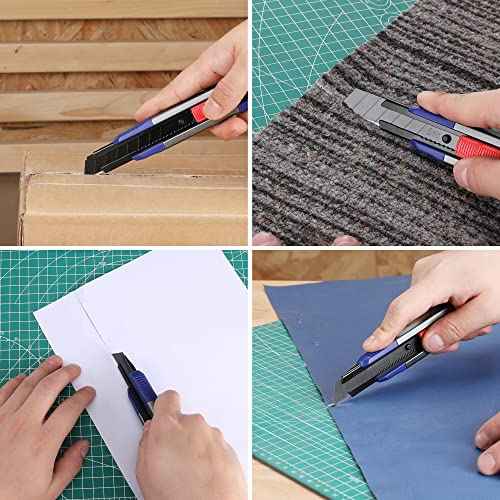 WORKPRO 18mm Retractable Utility Knife, Heavy Duty Snap-off Box Cutter with 10-Piece SK5 Blades for Cartons, Cardboard and Boxes, Perfect for Office and Home Use