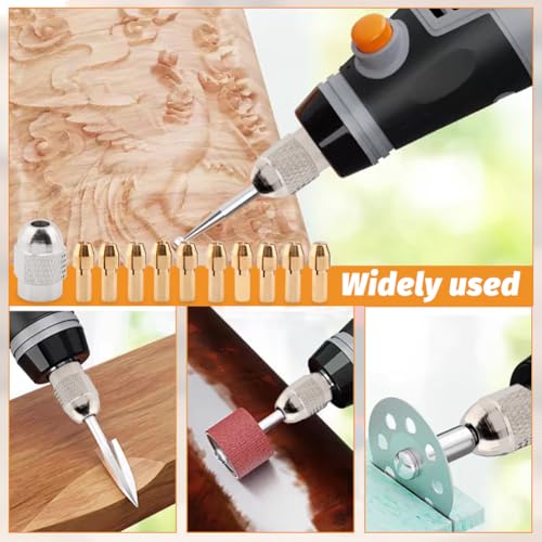 24pcs Drill Chuck Collet Set for Collet with Drills,Buffing Wheels and Other Lightweight Tool Accessories ? 1/32"(0.8mm) To 1/8"(3.2mm) Shank Size Replacement Kit (Set 1)