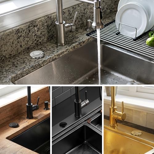 AINIAILU Brushed Stainless Steel 3.6-Inch Garbage Disposal Air Switch Kit Sink Top Button UL Listed