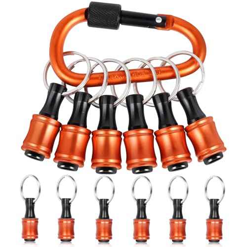 6PCS Bit Holders Keychain, 1/4 inch Hex Shank Bit Holders, Quick-change Design