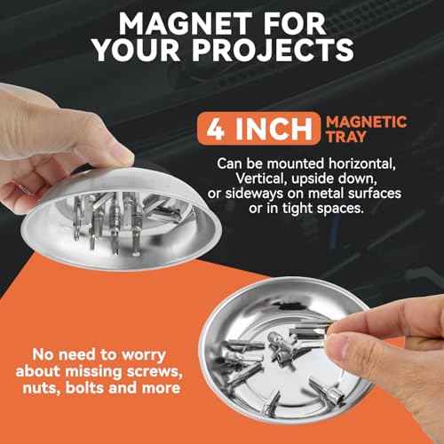 Telescoping Magnetic Pickup Tool with 50lb Pull Force, Magnet Stick Extendable up to 41in, Telescopic Magnetic Pick-Up Tool with Parts Tray