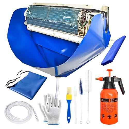 Ac Cleaning Bag with Wall Protection Cloth, 13Pcs Mini Split Cleaning Kit, Ac Cleaning Kit, Air Conditioner Cleaning Kit, Split Ac Unit Cleaning Kit, Mini Split Air Conditioner Cleaning Bag