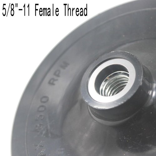 JUNLIXN 6 Inch Backing Plates Buffing Pads Holder 5/8-11 Thread Hook & Loop Backer with 1/4'' Connecting Rod Hex Shank for Polishing Tools, Sander (Pack of 4)