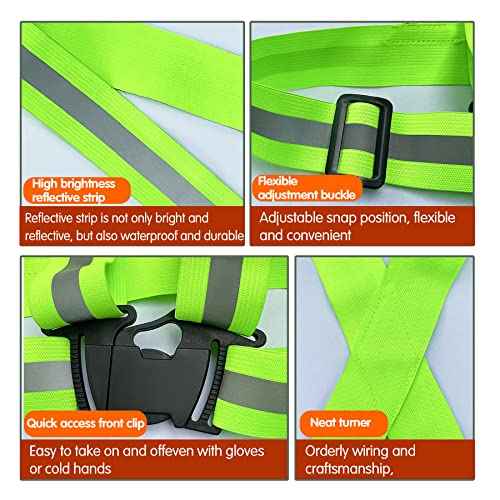 Reflective Safety Vest 2pcs - High Visibility Vest Adjustable Straps for Outdoor Jogging, Cycling,Walking,Workers